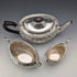 Circa 1890 British antique silver plate tea set, 3 piece set, W&G Sissons
